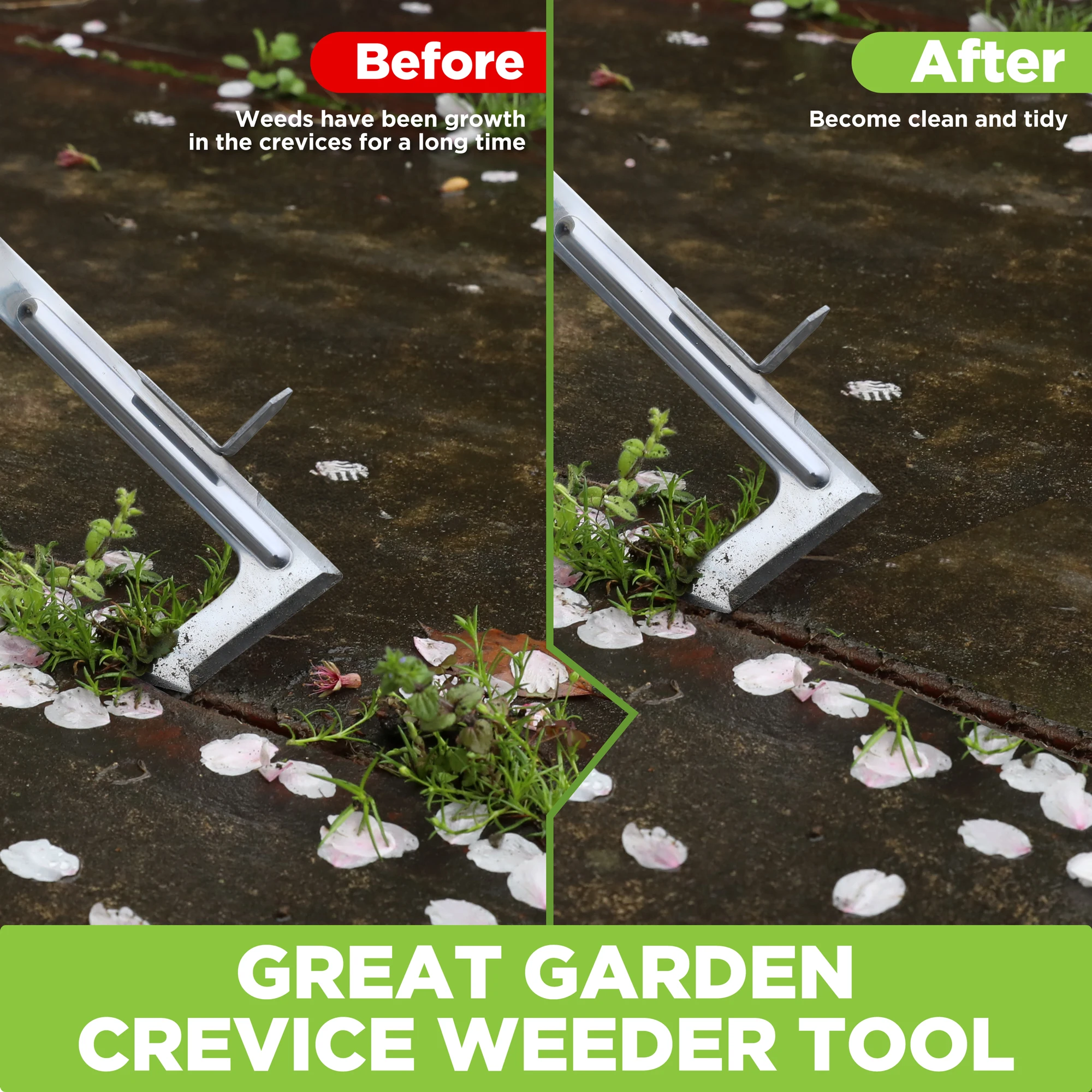 WORKPRO Garden Tool Set 3 Pcs Gardening Tools with Wood Handle, Weed Puller, Crack Weeder and Hand Trowel, Durable Garden Hand