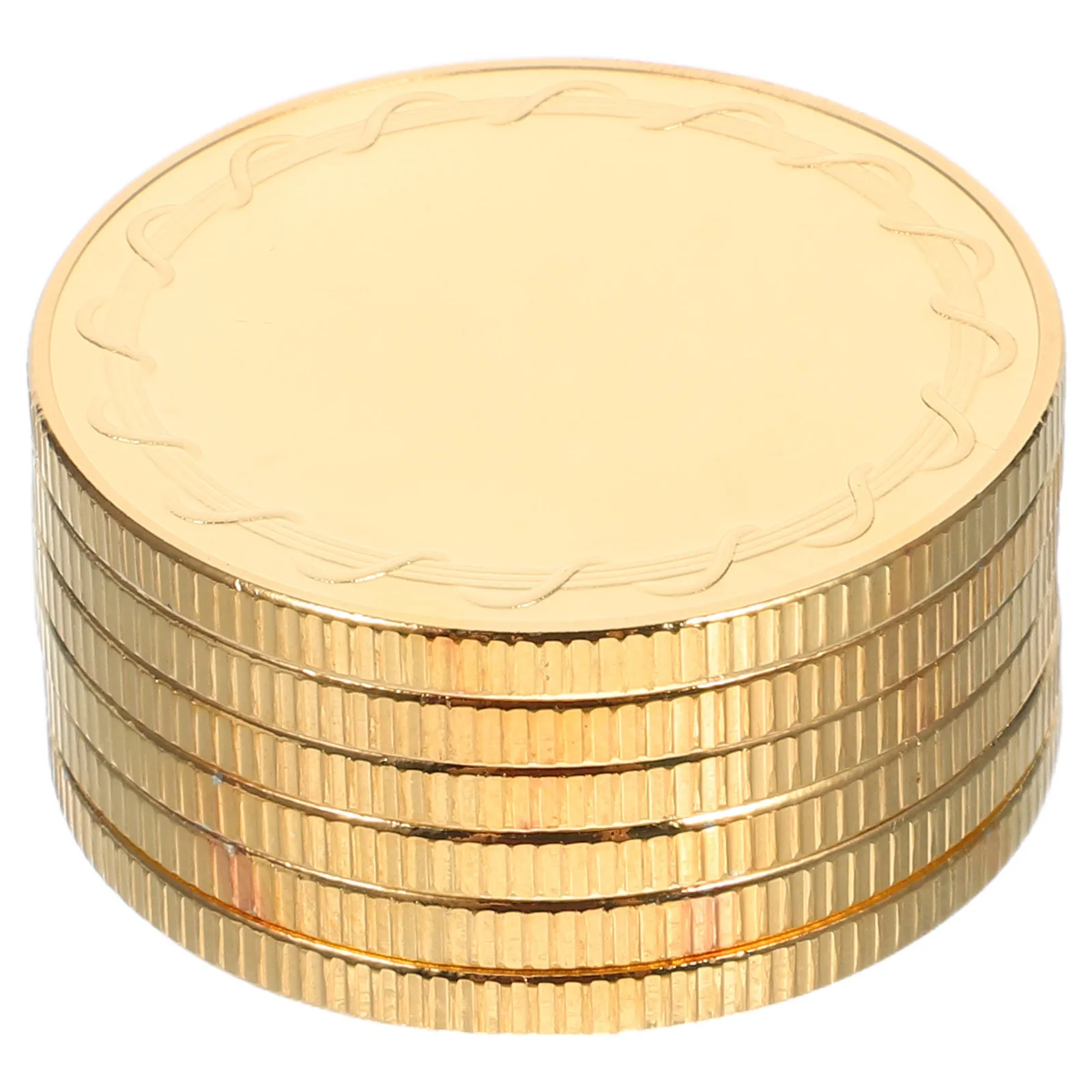 

6Pcs Blank Challenge Coin Metal Engraving Blanks Gold Tone Polished Surface DIY Crafts Birthday Travel Keepsake