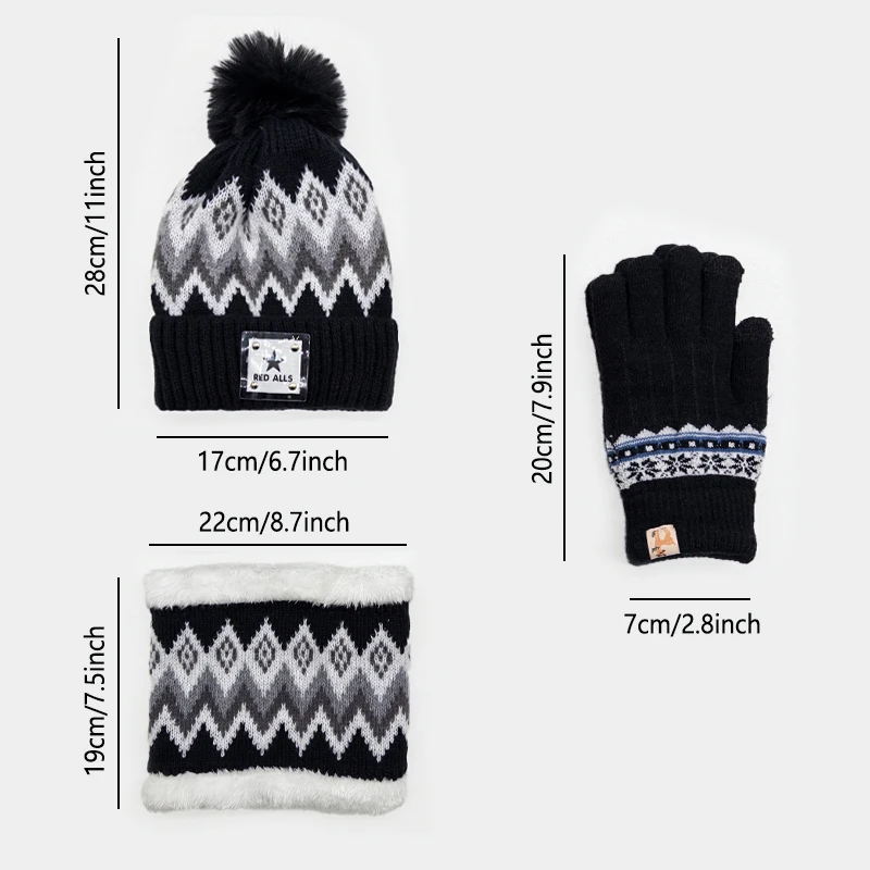 3 قطعة/المجموعة قبعات الشتاء للنساء قبعة صغيرة وشاح قفازات مجموعة قبعة صغيرة المرأة مع وشاح الرقبة أدفأ قفازات لمس
