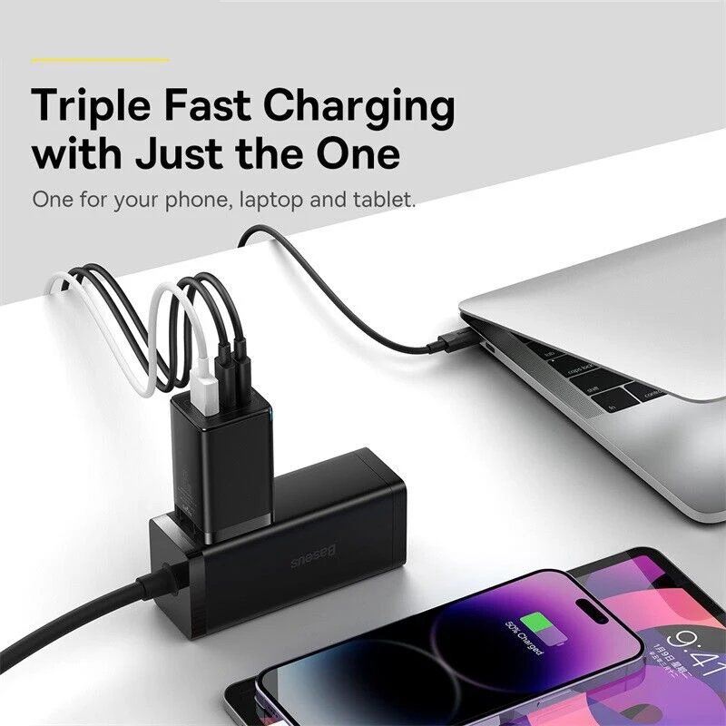 65W GaN 5 Pro USB Type C Charger Fast Charging Charger For iPhone 14 Pro  for Apple and Huawei laptops