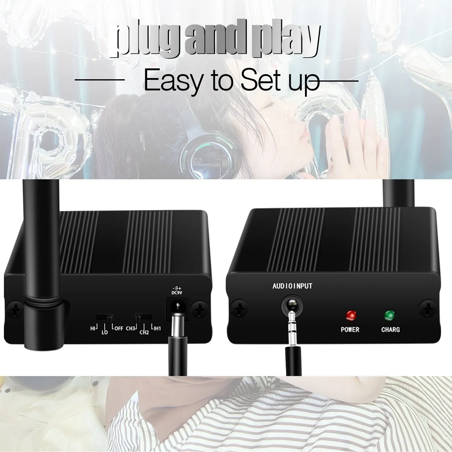 نظام سماعات الرأس اللاسلكية RF Silent Disco