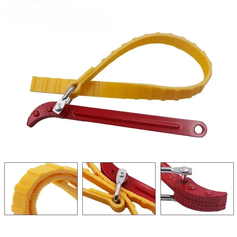 

8inch/12inch Belt Wrench Oil Filter Puller Strap Spanner Chain Wrench Strap Opener Disassembly Tool Adjustable Strap Spanner