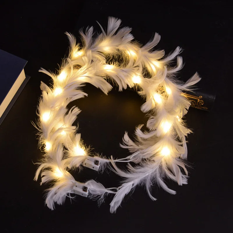 Hot Sale Led Flower Crown  Flower Wreath10-Led Headpiece Garland Crown Flower Headband Glow For Wedding Christmas Garlands