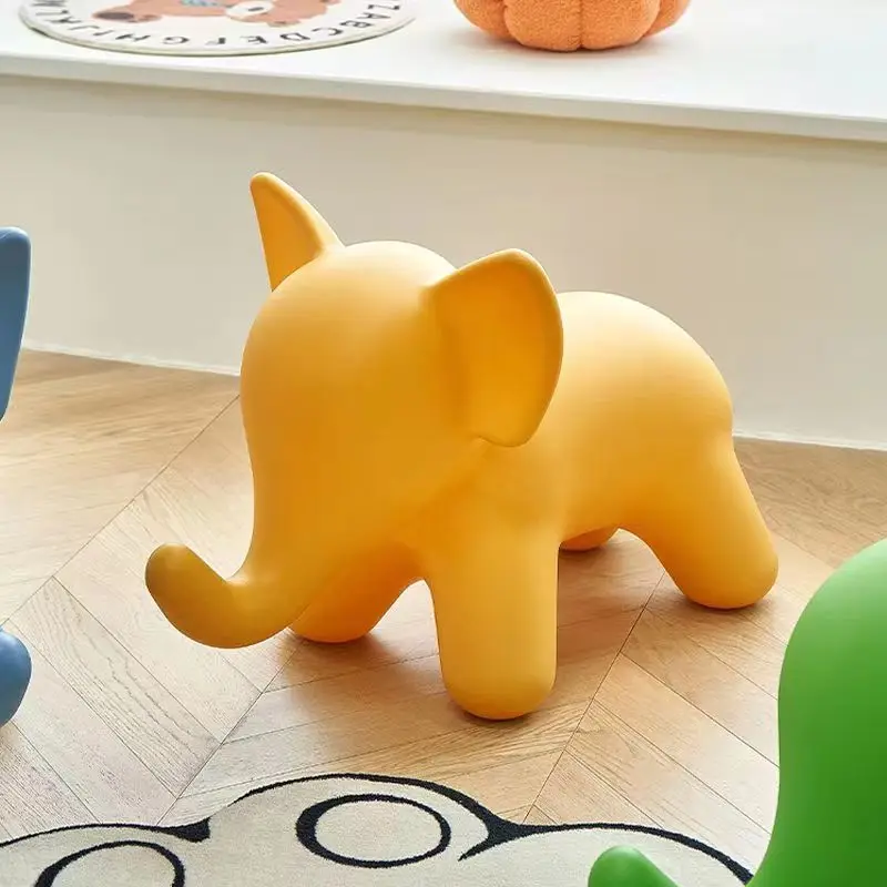 Cartoon Elephant Chair Hallway Ottoman Cartoon Animal Seats Living Room Decorative Stool Furniture Ottomans Imitation Animal Sta