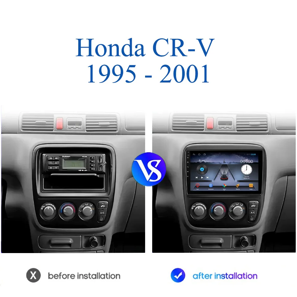 Car Auto Radio Android 14 8G Ram For Honda CR-V CRV 1995 - 2001 Multimedia Head Unit 2 Din DVD Tape Recorder Carplay 4G Lte RDS