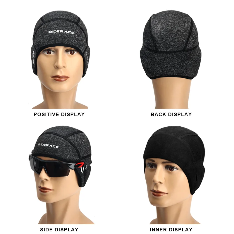 Winter Skull Caps Windproof Thermal Cycling Cap Men Sport Running Skiing Motocycle Bicycle Riding Helmet Liner Hat Bike Headwear