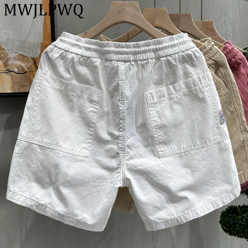 

MWJLPWQ 2026 Summer New Men's Solid Color Shorts Cotton Casual Simple Versatile Trendy Loose Comfortable Suitable Pants 16351
