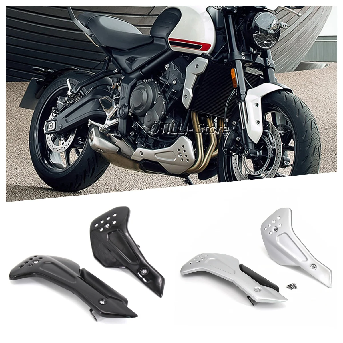 

Motorcycle Aluminum Engine Lower Guard Protector Protective Cover Fairing For Trident 660 TRIDENT660 2021 Motorcycle Accessories