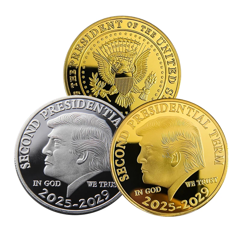 Donald Trump Gold Coin Gold Plated Collectable Coin and Case Included Second Presidential Term 2025 - 2029 Commemorative Coin