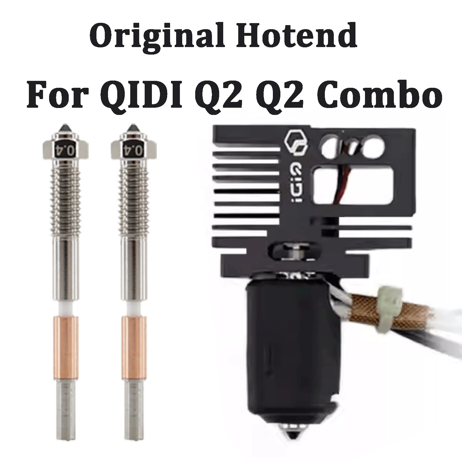 

Оригинальный Hotend для QIDI Q2 Q2 Combo 3D-принтер, биметаллическая насадка для быстрой замены 0,2/0,4/0,6/0,8 мм для деталей QIDI Q2 Hotend