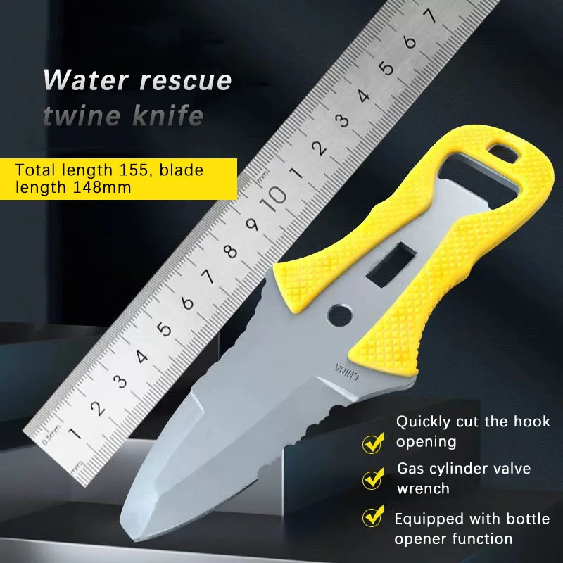 

Multi Functional Rope Cutter Firefighting Water Rescue Knife Portable Diving Tool Outdoor Portable Escape Equipment Knife