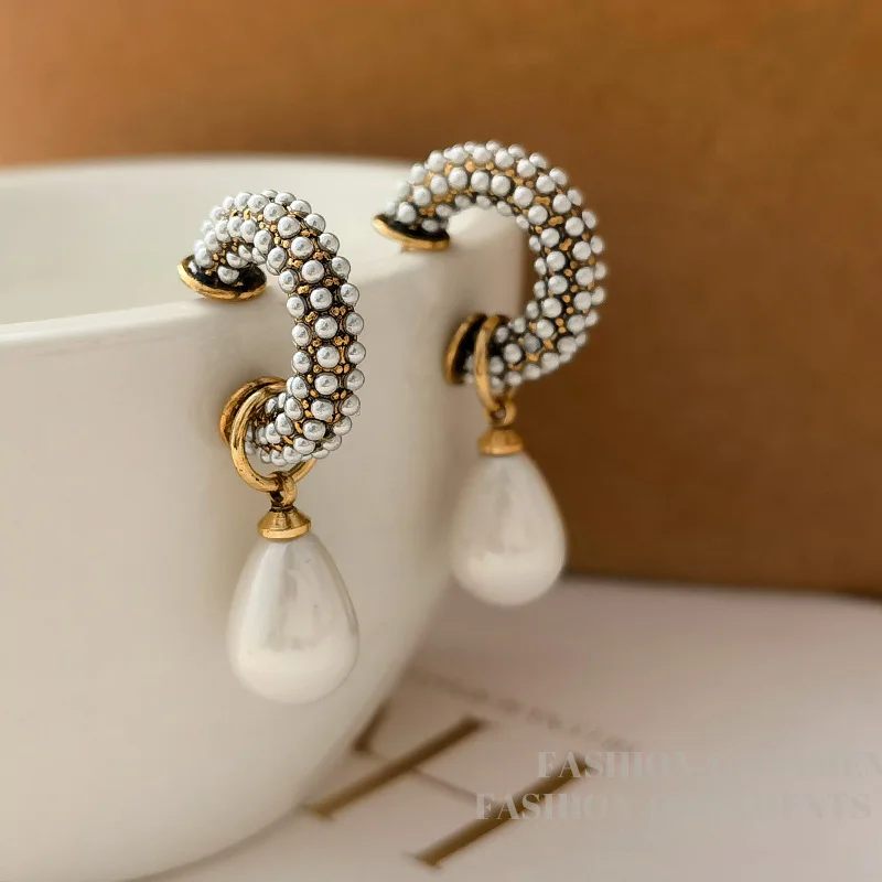 Fashion Jewelry Elegant Temperament Simulated Pearl Dangle Earrings For Women Female Gifts Delicate Design Ear Accessories