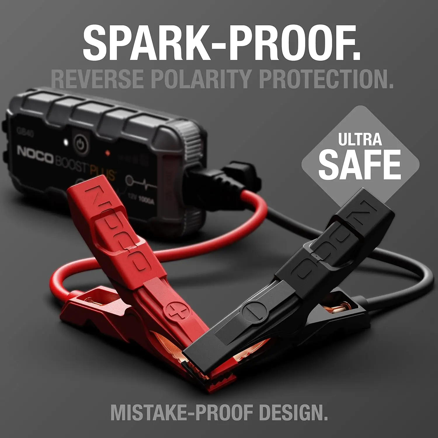 GB40 1000A UltraSafe Jump Starter - معزز ليثيوم 12 فولت، وبنك طاقة محمول وكابلات قافز للغاز 6.0 لتر ومحركات 3.0 لتر #3