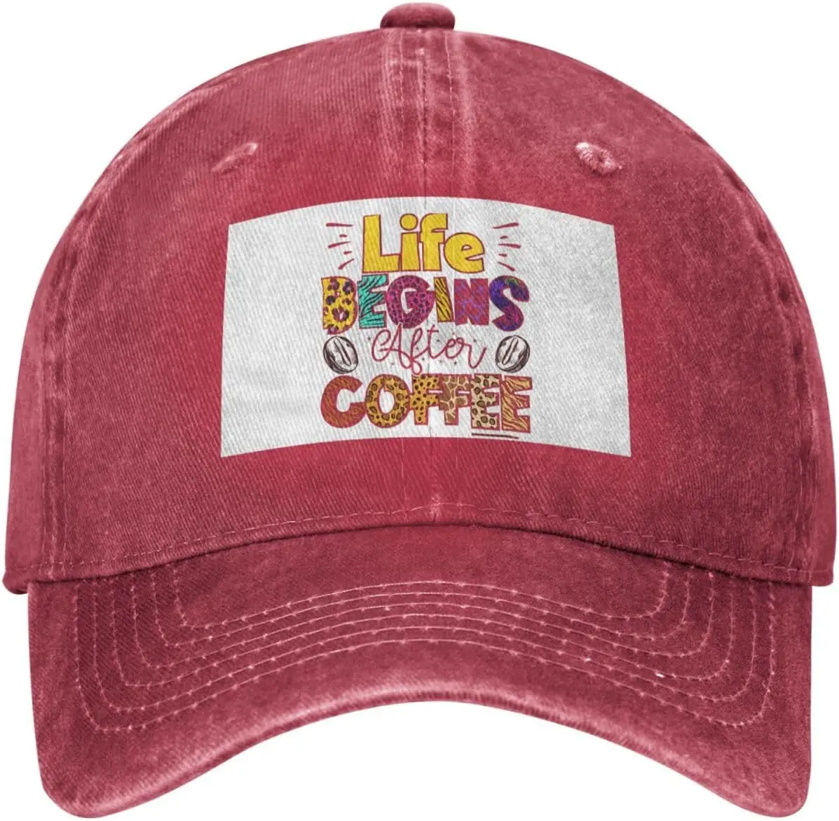 Life Begins After Coffee Baseball Cap Washed Cotton Adjustable Dad Hat Outdoor Casual