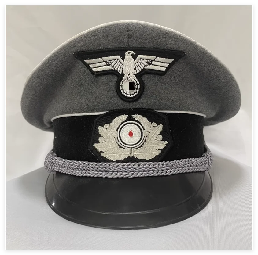 High quality film and television gray woolen hat cosplay German large eave hat