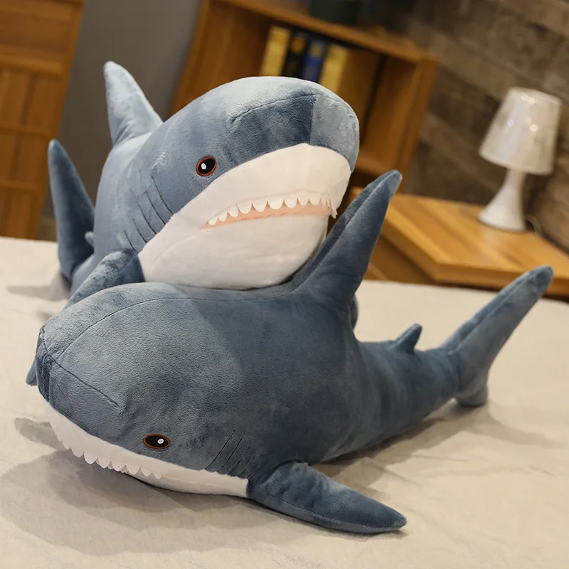 45/60cm bonito tubarão brinquedo de pelúcia macio recheado speelgoed animal leitura travesseiro para presentes aniversário almofada boneca presente