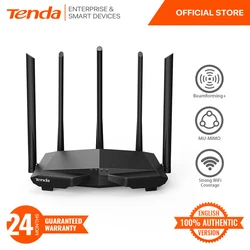 ワイヤレスルーターTenda-ac7,5アンテナ,1200m,デュアルバンド,5g, wifi,光ファイバー用