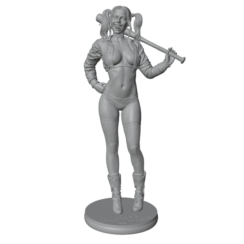 1/24/12/6 Desktop Decoration, Funny and Cute Girl Resin Model Kit, GK Mini 3D Printed Grey Model Doll, DIY Model, Uncolored view 5