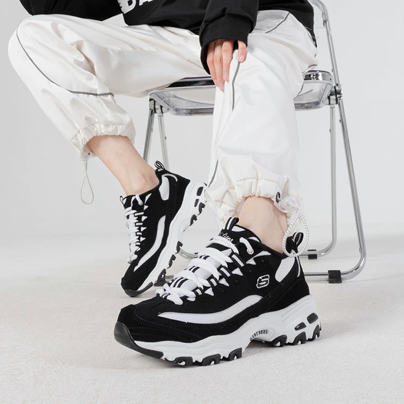 

Женская обувь Skechers D'Lites 1.0 Panda Shoes Модная спортивная обувь Износостойкая легкая повседневная обувь на толстой подошве на флисовой подкладке 666661-Bkw