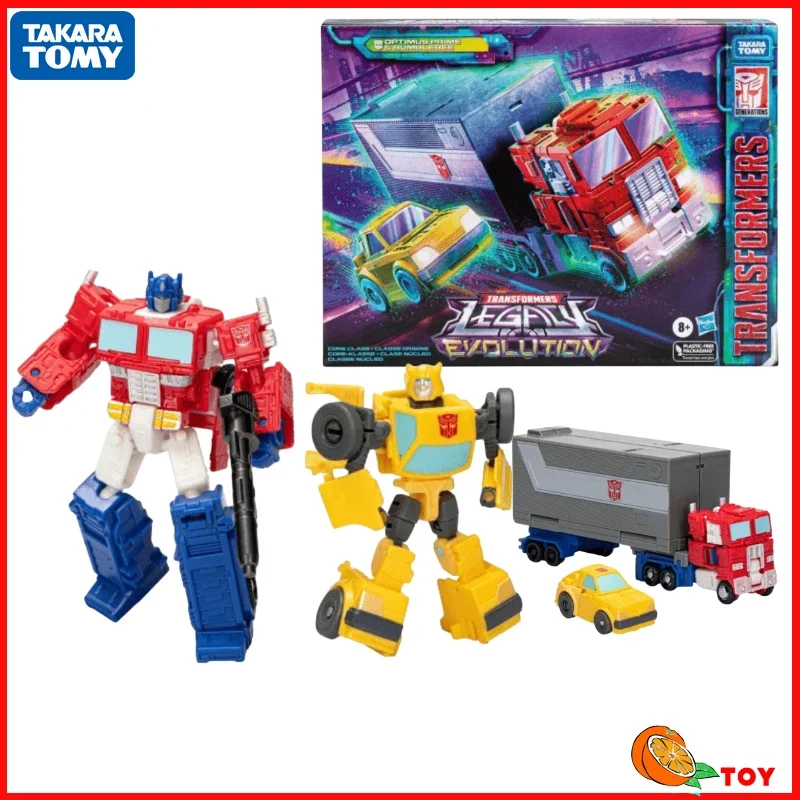 In stock Takara Tomy Transformers Toys Legacy Evolution Core Optimus Prime&Bumblebee Suit Autobot Action Figures Collectible