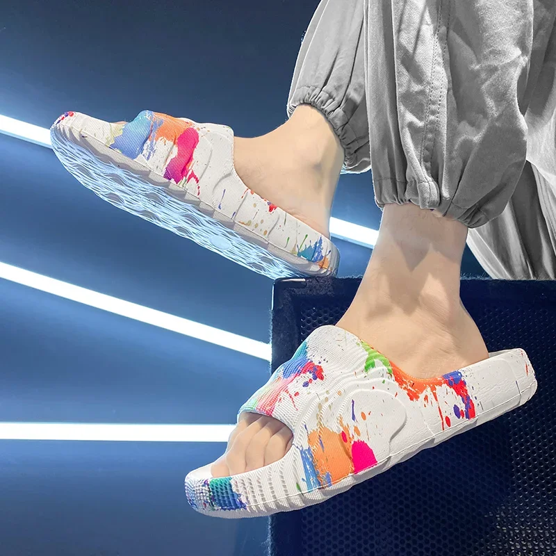 Men Shoes Home Slippers Beach Outdoor EVA Non-Slip Slides Unisex Fashion Flats Flip Flops Casual Sandals House Bathroom Slides