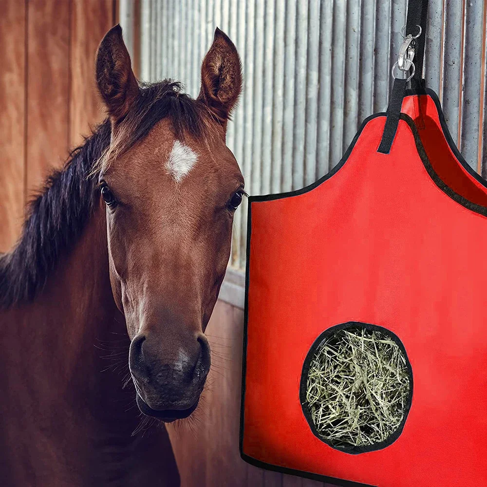 Oxford Cloth Horse Hay Feed Bag Large Capacity Waterproof Durable and Portable Equestrian Feed Storage Bag Horse Care Tool