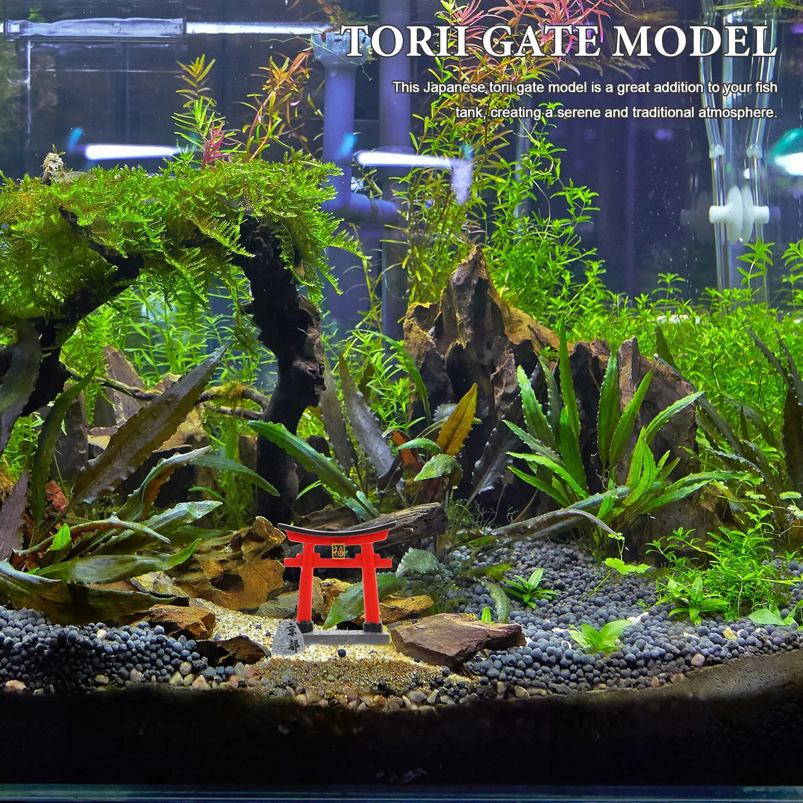 Kyoto Stone Japanese Torii Gate Miniature Artistic Zen Garden Fish Tank Aquarium Landscape Decoration Fish Garden Decor