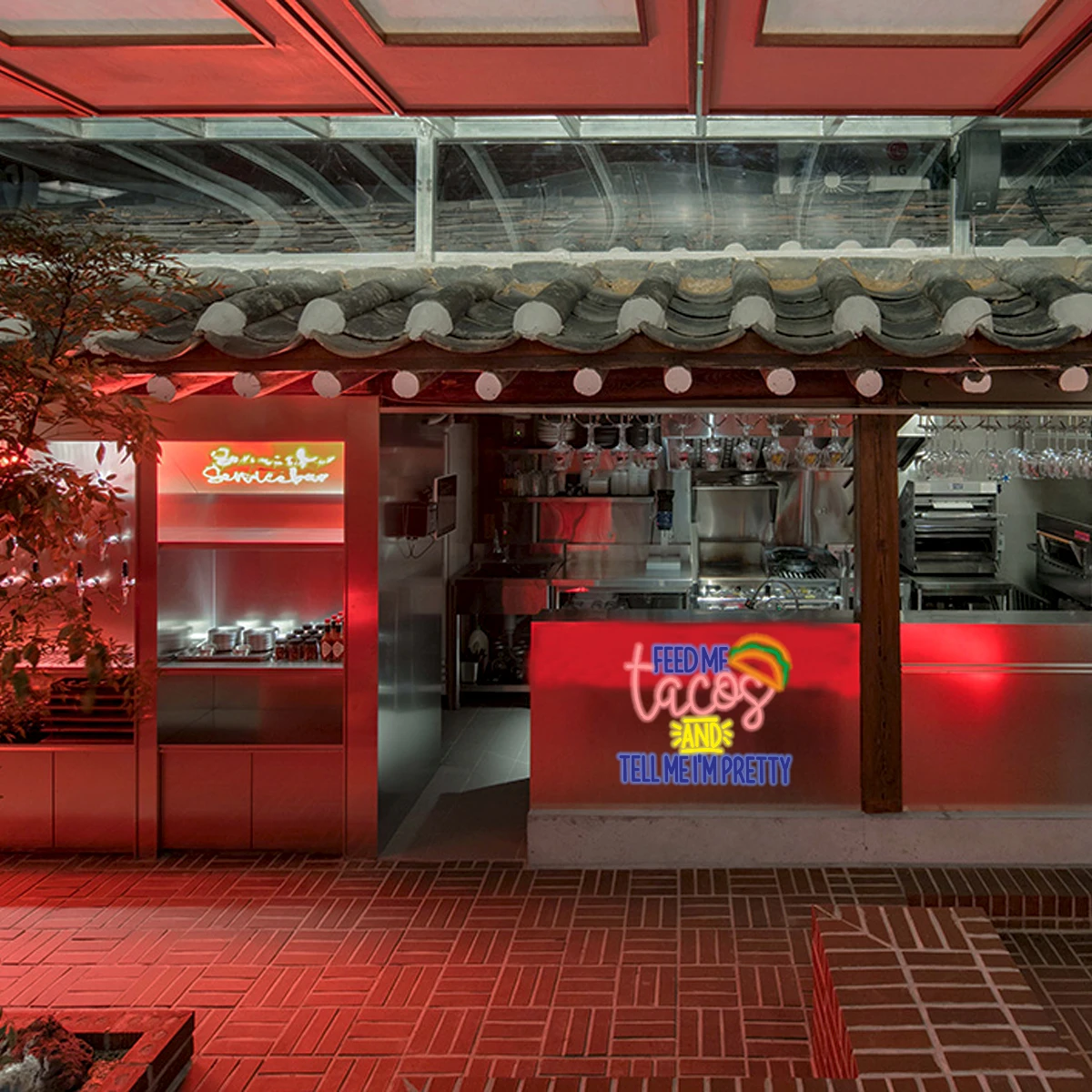 Burger restaurant atmosfera al neon, cinque colori per rendere il tuo negozio più atmosfera, festa, bar neon personalizzato lascia che il tuo negozio si illumina