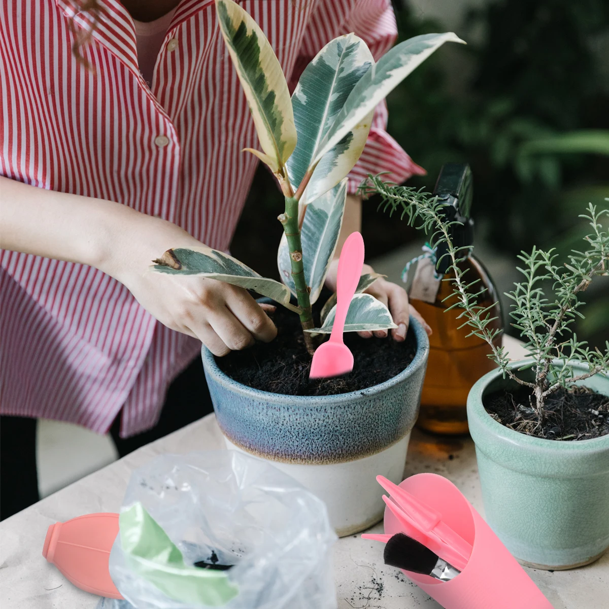 

6pcs Mini Gardening Tools Set Shovels Spades Succulents Planting Soil Loosening Weeding Transplanting Lightweight Durable