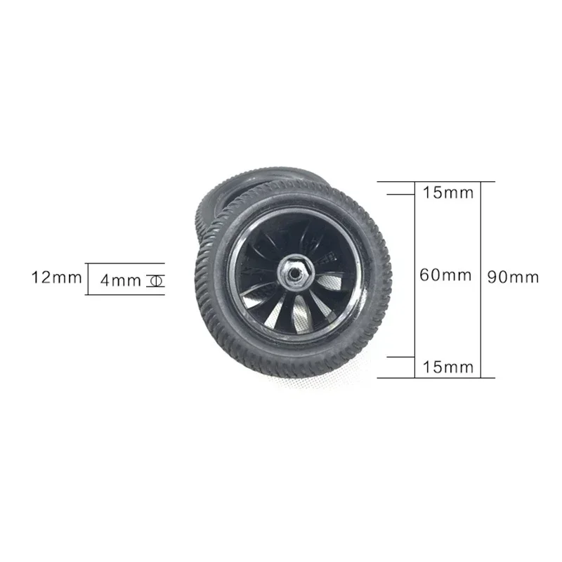 4 Uds neumáticos de goma de 90Mm rueda de neumático para Wltoys 144001 124019 12428 104001 HBX 16889 SG1601 piezas de mejora de coche RC