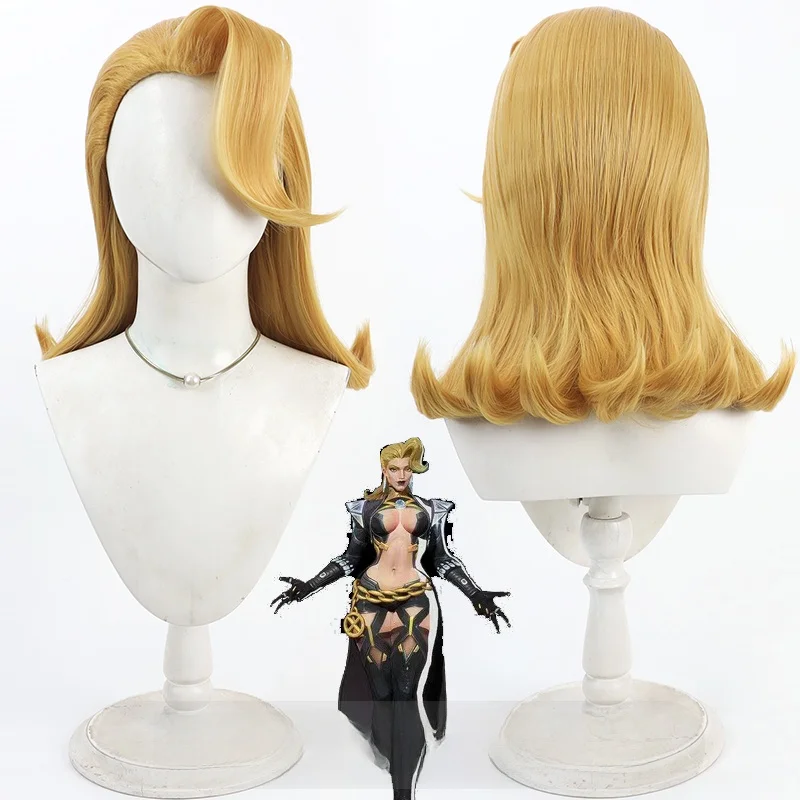 

Free Man New Skin Emma Frost Cosplay Wig Bla Queen Pure Bla Battle Suit Beau Tip Cosplay Accories Game Charac...