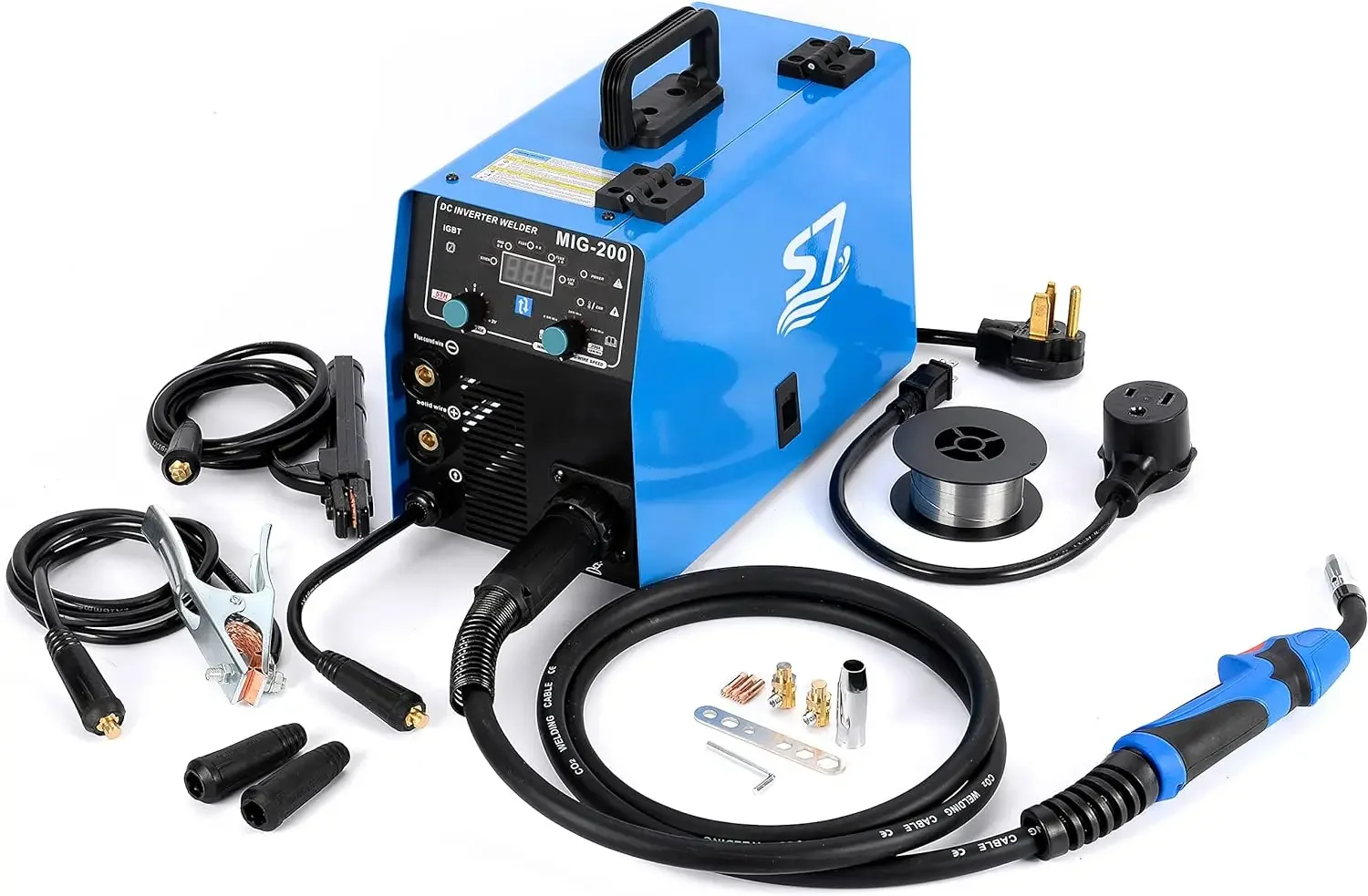 

S7 200Amp MIG Welder,110V&220V 4 in 1 MIG&ARC&Lift TIG Gas/Gasless Inverter Multi-Process Dual Voltage Welding Machine