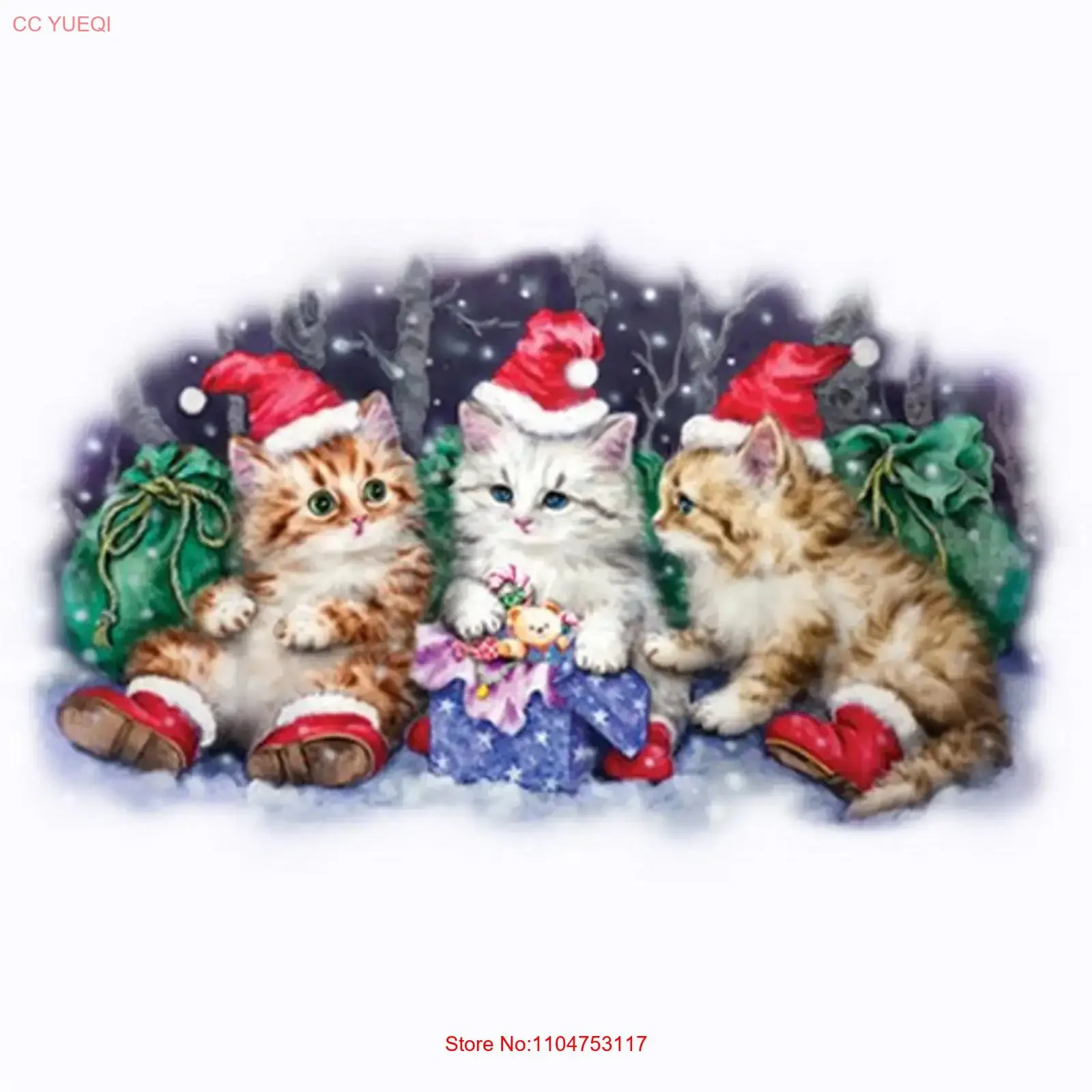 Футболка с блестками Three Santas Kittens, на выбор: стиль, размер, цвет, 10780, винтажная, с эффектом потертости, удобная, повседневная, слегка мужская, в стиле кэжуал.