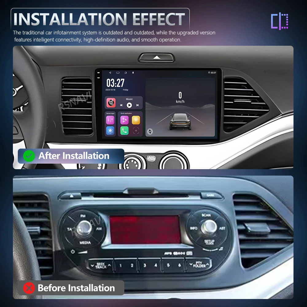 Android 16 Carplay Car Radio For Kia Morning 2 Picanto 2011 - 2017 Multimedia Video Player Navigation GPS Stereo Head Unit Auto