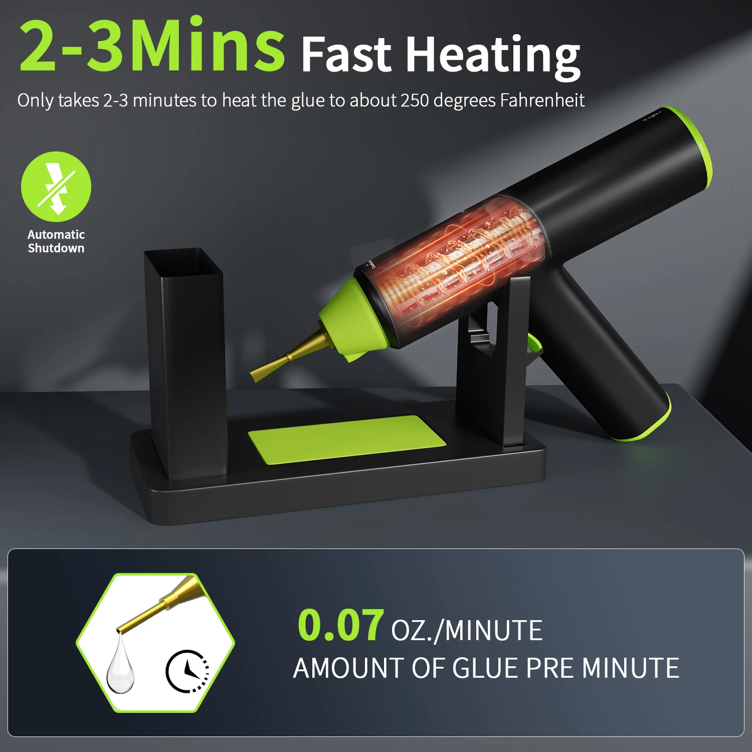 ปืนยิงกาวไฟฟ้าไร้สาย10W ใช้ในครัวเรือนปืนยิงกาวร้อนละลายขนาด7มม. อุปกรณ์ซ่อมแบบใช้ความร้อน