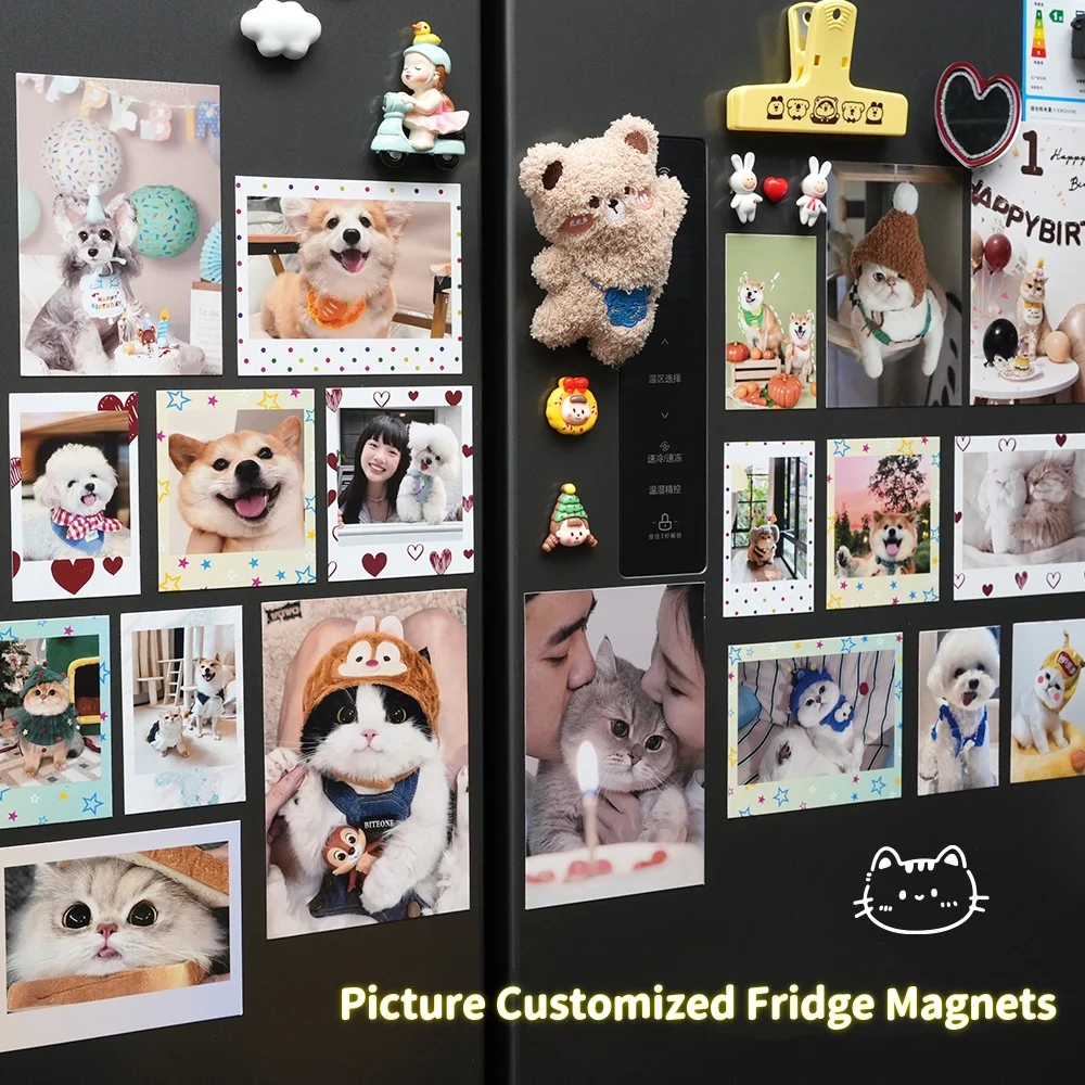 Personalized Fridge Magnet Photos Custom Gifts Refrigerator Magnet with Photo Album Christmas Gift for Cat