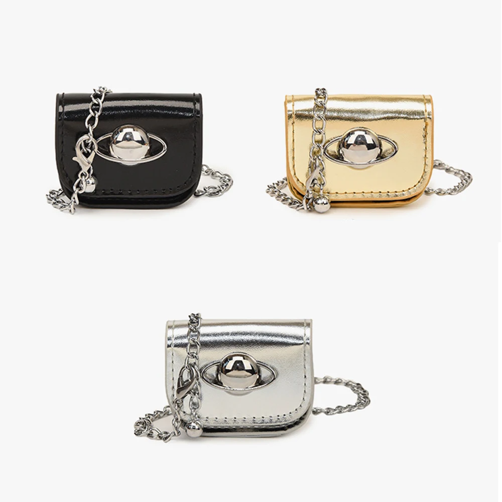 Mini Chain Shoulder Bag Women's Retro Design Clutch Coin Purse Lipstick Earphone Organizer Bags PU Crossbody Ladies Square Bag