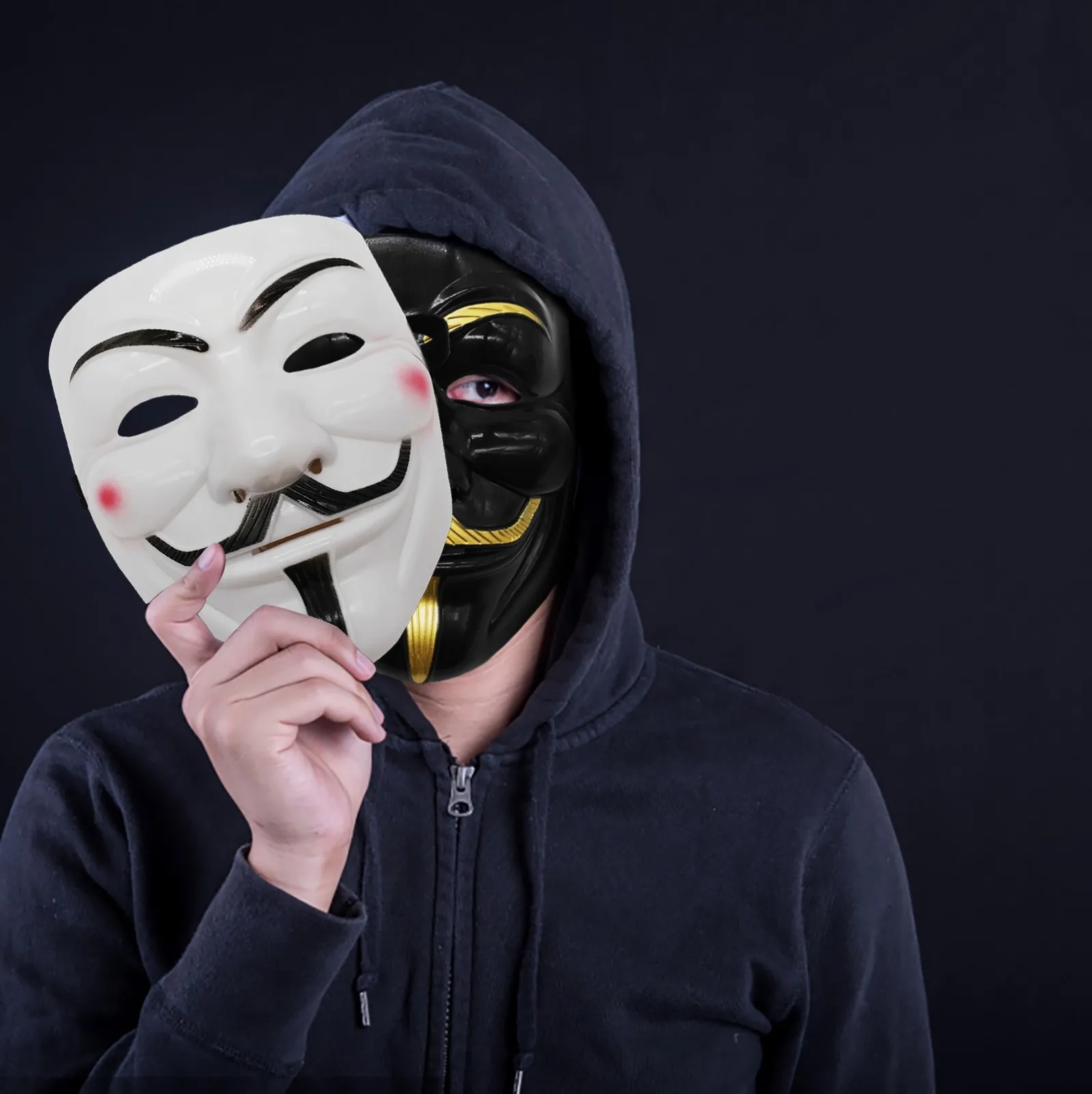 قناع غي فوكس على الطراز الثوري على شكل حرف V، قاتل الوحش للهالوين، غطاء الوجه، ملحقات الحفلات