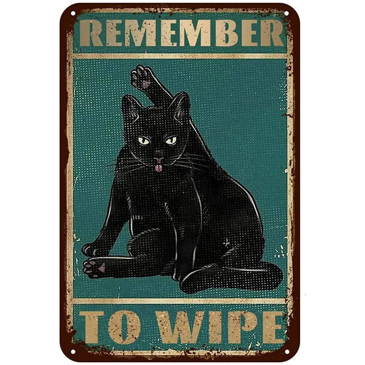 Vintage Tin Sign Coffee Cats Print Remember To Wipe Black Cat Metal Poster Love Cats Metal Poster Cat Metal Poster