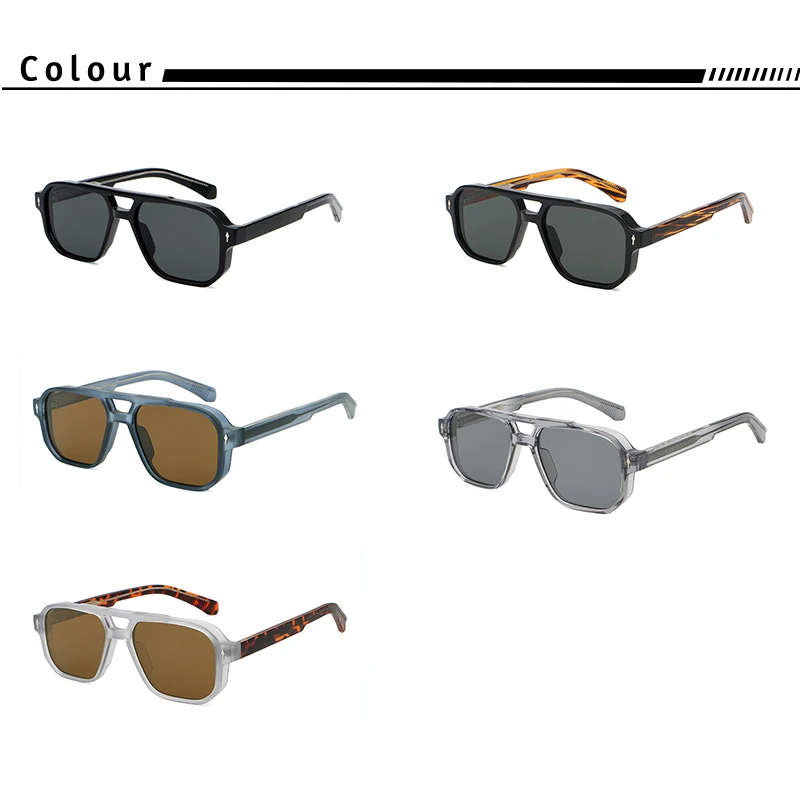 CATERSIDE แว่นกันแดดทรงนักบินสำหรับผู้ชาย ทรงแบน ขาแว่นแบบคู่ ขนาดใหญ่ ทรงกล่อง แว่นตาสำหรับผู้หญิง เหมาะสำหรับการเดินทาง ธุรกิจ งานปาร์ตี้ วันหยุด แว่นตาที่เหมาะสำหรับทุกโอกาส ป้องกันรังสียูวี 400