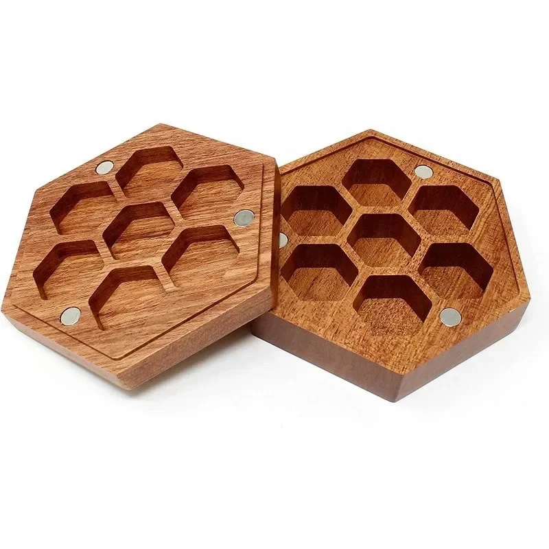 Wooden Dice Round Storage Box Retro World Cover Creative Dice Wooden Box Dice Storage and Finishing Wooden Box