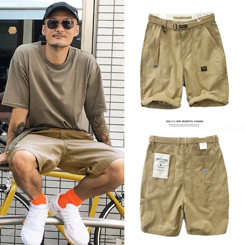 

Loose Casual Workwear orts Men's Summer Military Sle Khaki Trendy Large Size Five-Part Pants Straight Leg Tube Summer