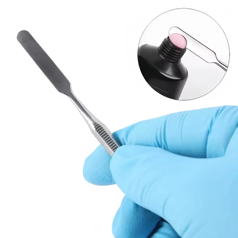 3Pcs Dental Cement Spatula Stainless Steel Mixing Spatula Equipment Double Ended Nail Art Makeup Foundation Mixing Stick