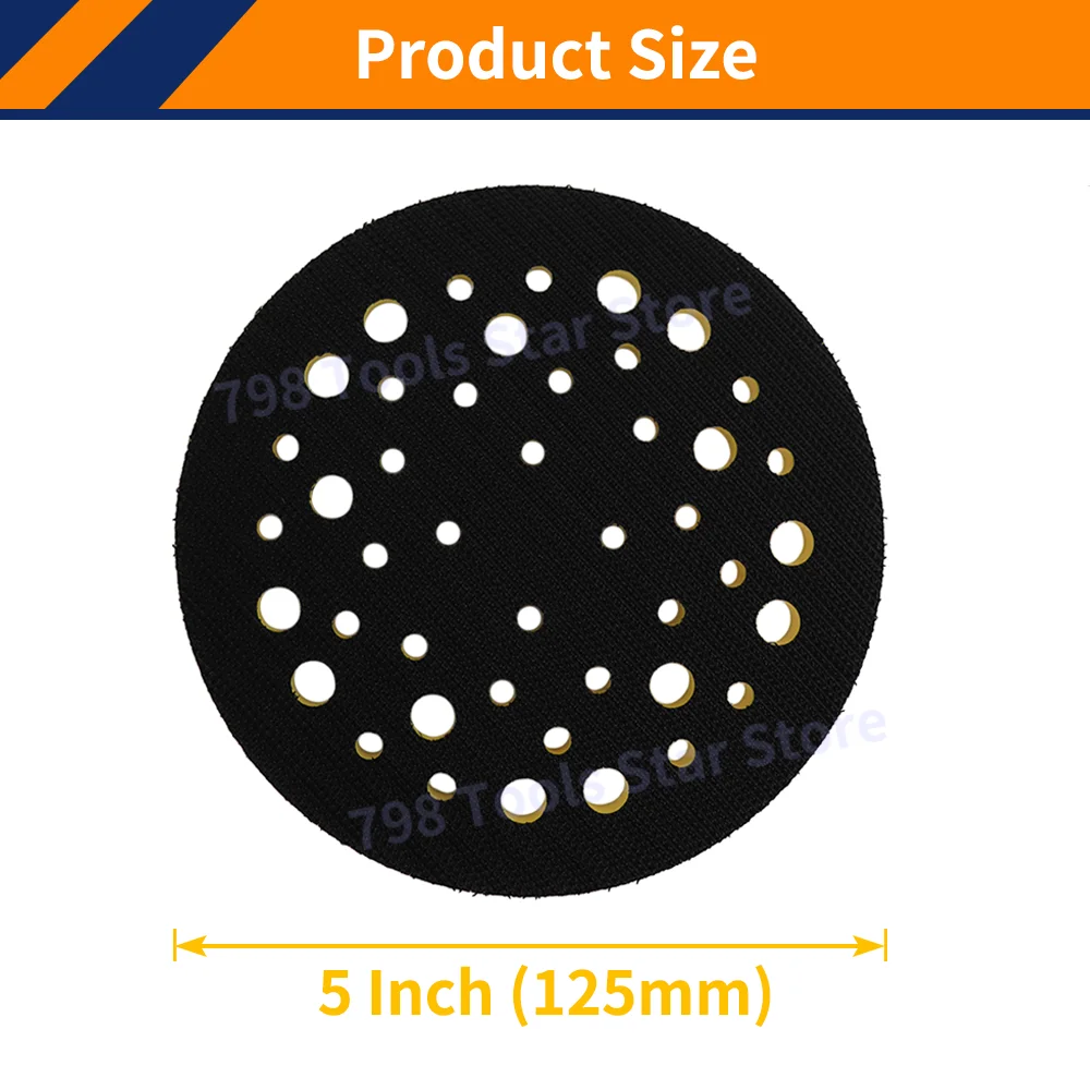 1PC 5 Inch 44 Hole Hook & Loop Grip Faced Abranet Vacuum Pad with 5/16\