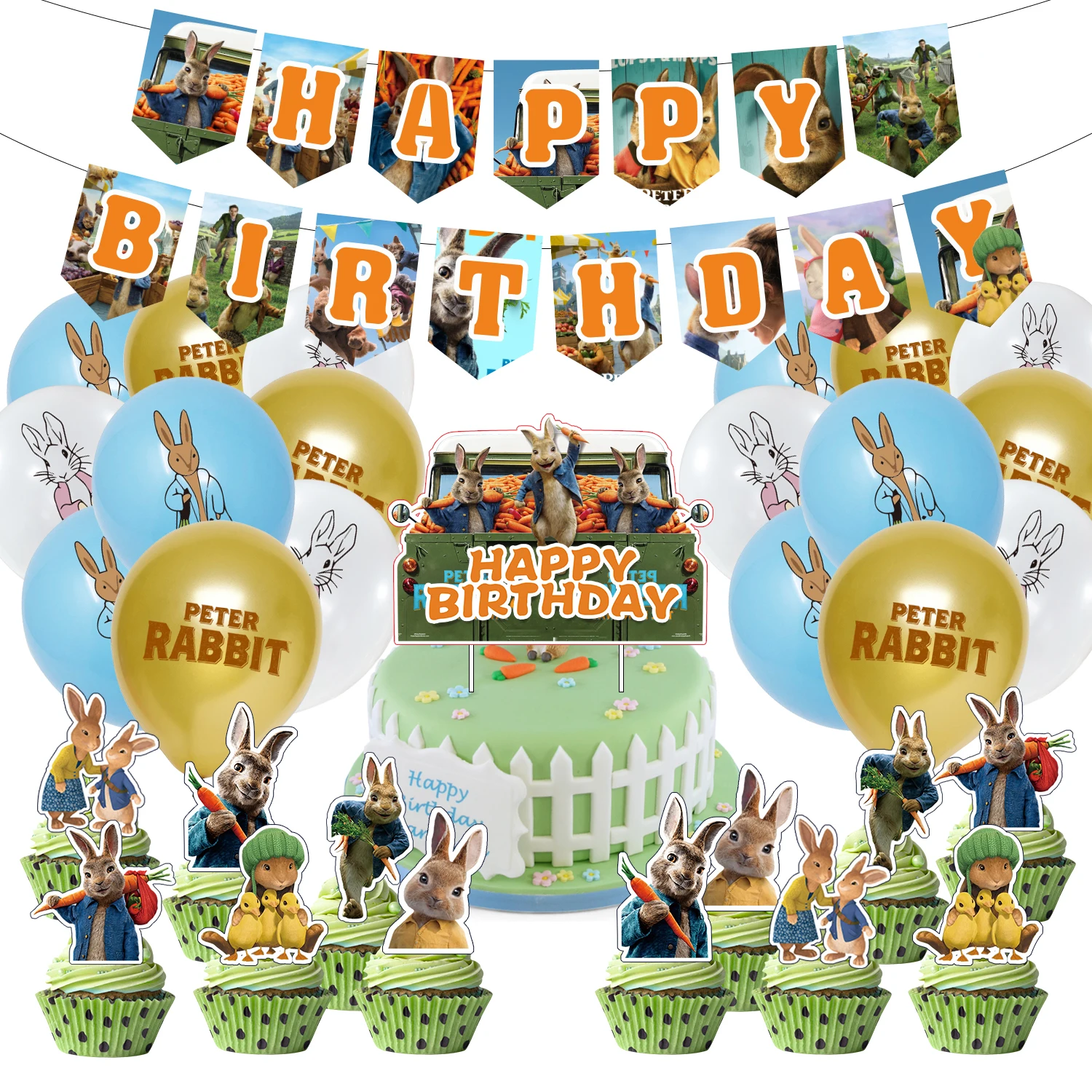 Peter Rabbt Party Decorations Banner Balloons Caketoppers Peter Rabbi Party Supplies Birthday Favor Baby Shower