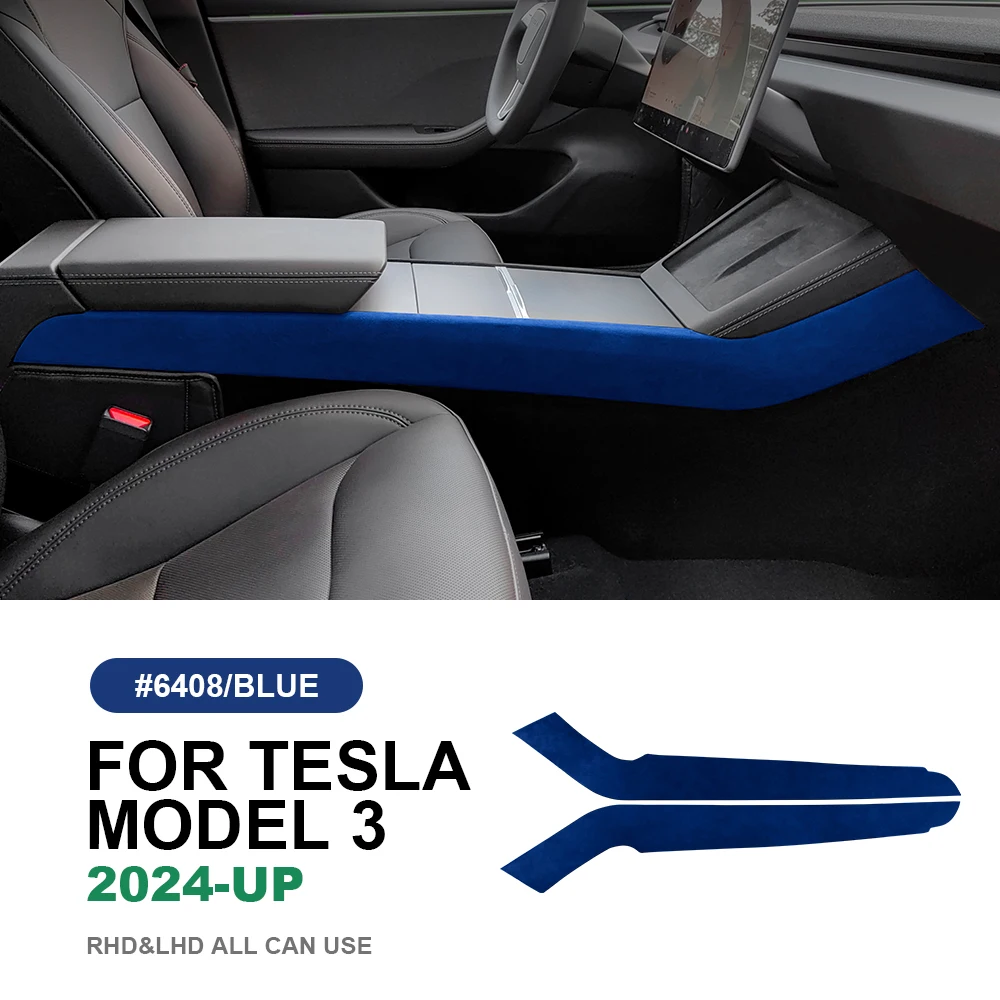 

for Tesla Model 3 Highland 2024-Up Center Console Side Trim Stickers Italian Premium Suede Decor Car Interior Accessories