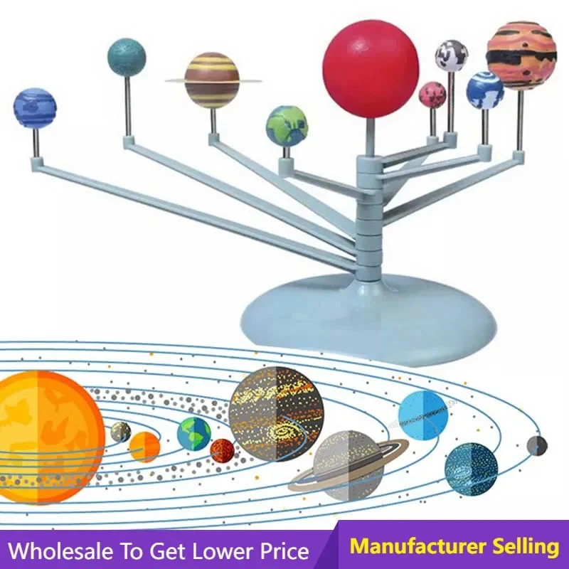 Solar System Model DIY Assembly Planets Model Science Kit Kids Science Planets Celestial Orbiter Sun Series Astral Education Toy