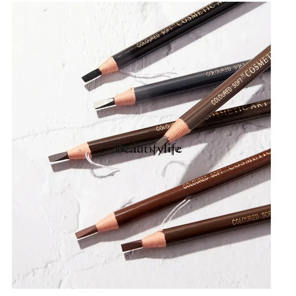 12 PCs Pack Line Drawing Eyebrow Pencil Durable Waterproof and Sweatproof Natural Vivid Non-Decolorizing Distinct Look