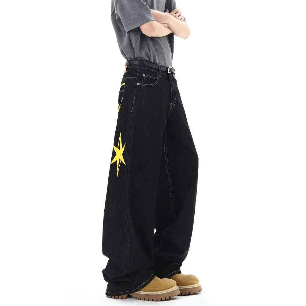Jean avec trou pour homme, pantalon Vintage décontracté, jambe droite, mode coréenne, Streetwear, pantalon Harajuku