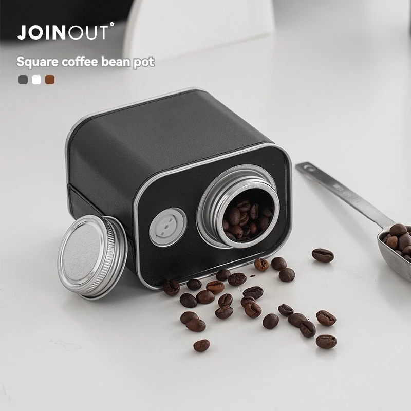 Tinplate Coffee Bean Storage Jar, Sealed Coffee Powder Jar, One-way Valve Exhaust, Portable Bean Storage Jar